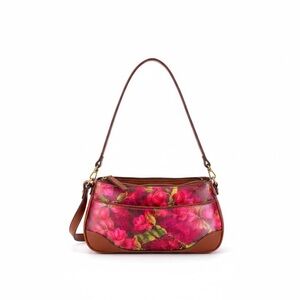 Patricia Nash Pink and Brown Floral Shoulder Bag